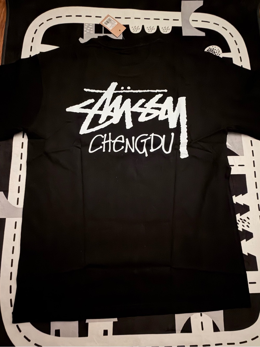 Stüssy Chengdu Black Graphic Tee Size M